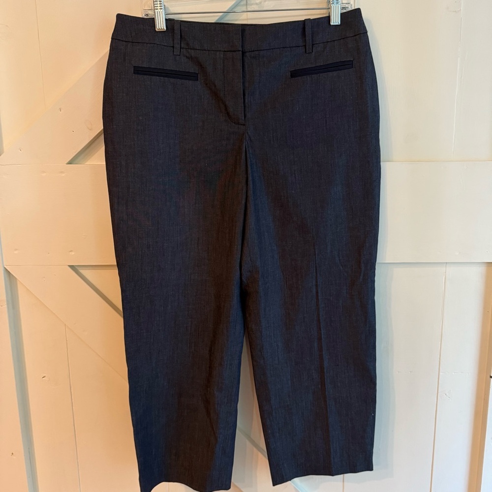 LOFT Julie Curvy w/Stretch Cropped Leg Dark‎ Gray Trousers Size 10 New with Tags